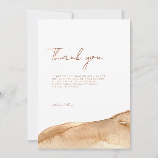 Moderne Boho Abstrakt Wüstendusche Dankeskarte (Vorderseite)