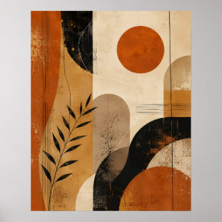 Moderne Boho-Abstrakte Geometrische Wandkunst – Wa Poster