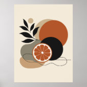 Moderne Boho-Abstrakte Kunst Orange und Terrakotta Poster (Vorne)