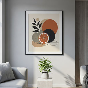 Moderne Boho-Abstrakte Kunst Orange und Terrakotta Poster