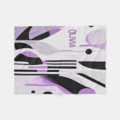 Moderne Boho-Abstrakte Lila Fleecedecke (Vorderseite (Horizontal))
