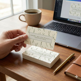 Moderne Boho-Abstrakte Linien Designer | Cremeweiß Visitenkarte