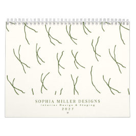 Moderne Boho-Abstrakte Linien Innenarchitekt Creme Kalender