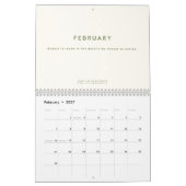 Moderne Boho-Abstrakte Linien Innenarchitekt Creme Kalender (Feb 2027)