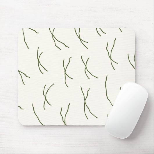 Moderne Boho-Abstrakte Linien Innenarchitekt Creme Mousepad (Mit Mouse)