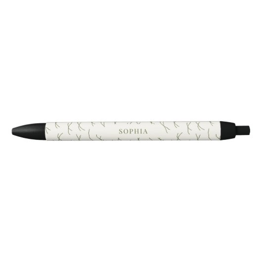 Moderne Boho-Abstrakte Linien Personalisierte Crem Kugelschreiber (Vorderseite)