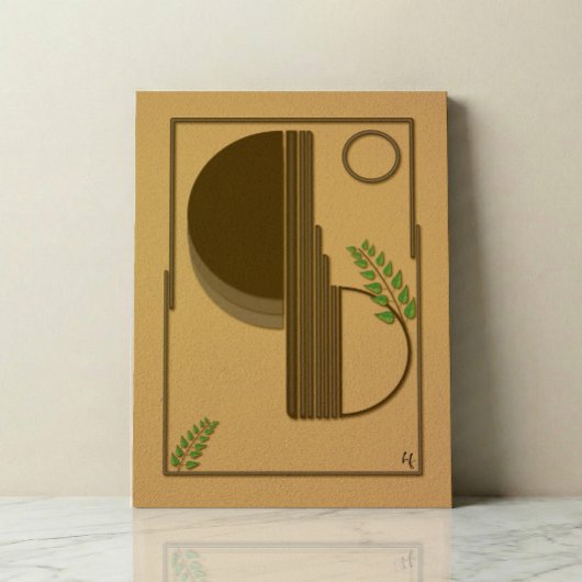 Moderne Boho-Abstrakte Wandkunst - 3D texturiert Leinwanddruck