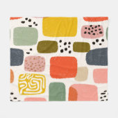 Moderne Boho-Abstrakte Wasserfarbmuster | Bunt Fleecedecke (Vorderseite (Horizontal))