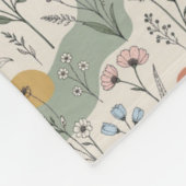 Moderne Boho-Abstrakte Wildblumen-Decke Fleecedecke (Ecke)