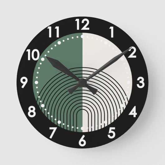Moderne Boho-Abstraktion Runde Wanduhr (Vorderseite)