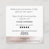 moderne boho agate danke für Ihre bestellung sq Quadratische Visitenkarte (Rückseite)