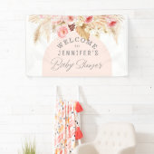 Moderne boho Aquarell Blumen Babydusche Empfang Banner (Insitu)