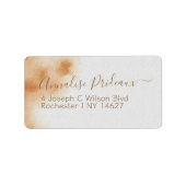 Moderne Boho Aquarell Gefärbte Krawatte Beige Baby Adressaufkleber (Vorne)