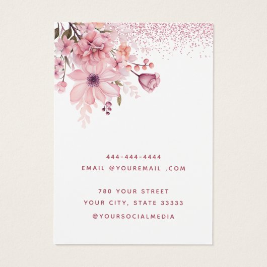 Moderne boho Aquarellblume Ohrkarte (Rückseite)