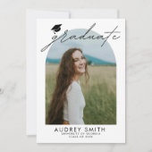 Moderne Boho Arch 6 Fotos Graduierungsparty Einladung (Vorderseite)