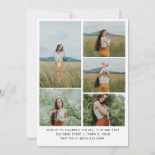 Moderne Boho Arch 6 Fotos Graduierungsparty Einladung (Rückseite)