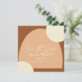 Moderne Boho Arch Bio Formen Save the Date Karte (Stehend Vorderseite)