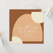 Moderne Boho Arch Bio Formen Save the Date Karte (Vorderseite/Rückseite Beispiel)