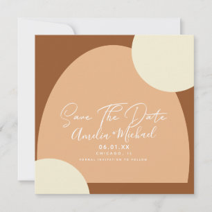 Moderne Boho Arch Bio Formen Save the Date Karte