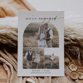 Moderne Boho Arch Foto Collage Verlobung Ankündigung