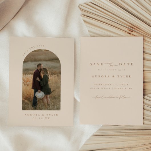Moderne Boho Arch Foto Hochzeit Save The Date