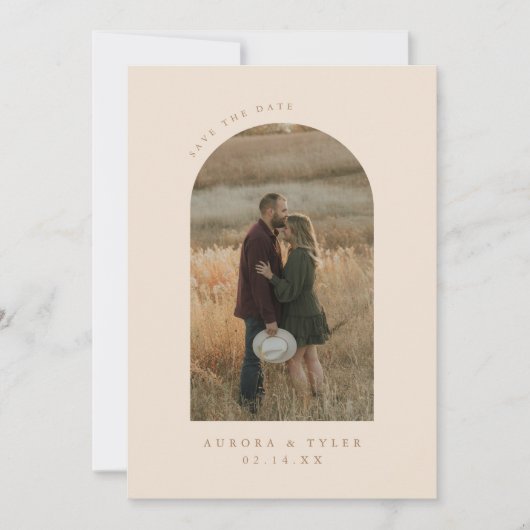Moderne Boho Arch Foto Hochzeit Save The Date (Vorderseite)