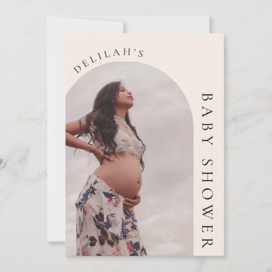 Moderne Boho Arch Foto Kinderdusche Einladung (Vorderseite)