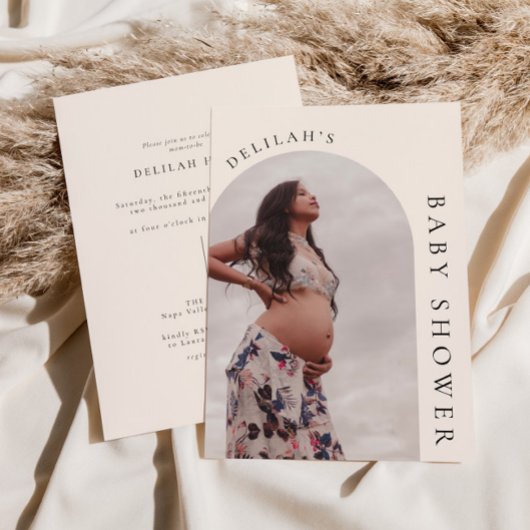 Moderne Boho Arch Foto Kinderdusche Einladung