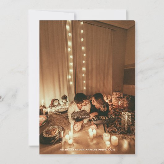 Moderne Boho Arch Foto Sage Green Simple Wedding Save The Date (Rückseite)