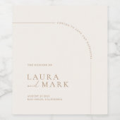 Moderne Boho Arch-Minimalistische Hochzeit Weinetikett (Einzelnes Label)