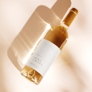 Moderne Boho Arch-Minimalistische Hochzeit Weinetikett