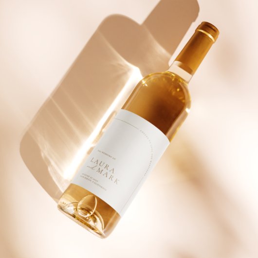 Moderne Boho Arch-Minimalistische Hochzeit Weinetikett