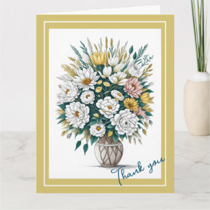 Moderne Boho Art Blume in einer Vase Vielen Dank Karte