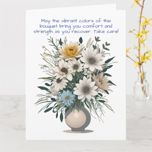 Moderne Boho Art Blume wird bald gut Karte (Gelbe Blume)