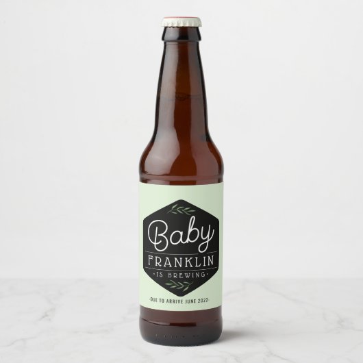Moderne Boho Baby Brewing Beer Labels Bierflaschenetikett (Vorderseite)