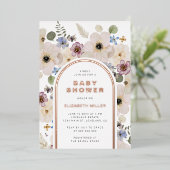 Moderne Boho Baby-Dusche Folieneinladung (Stehend vorne)