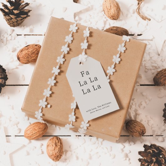 Moderne Boho Beige Fa La La La La La La Familie Ge Geschenkanhänger