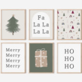 Moderne Boho Beige & Green Weihnachten Gegenwart P Poster