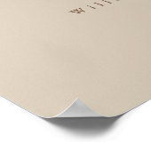 Moderne Boho-Beige-Hochzeits-Willkommensschild in  Poster (Ecke)