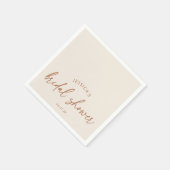 Moderne Boho Beige Hochzeitsdusche Serviette (Ecke)