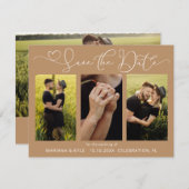 Moderne Boho Beige-Tan-Fotos Hochzeiten speichern (Vorne/Hinten)