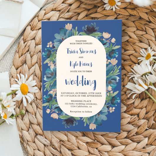 Moderne Boho Bläserne Hochzeit Einladung