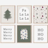 Moderne Boho Blau und Beige Weihnachten Gegenwart  Poster
