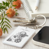 Moderne Boho Blume Fineliner - Schlüsselanhänger (Vorderseite rechts)