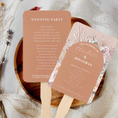 Moderne Boho Blume Hochzeitsprogramme Terracotta Fächer