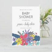 Moderne Boho Blume Kinderdusche Einladung (Stehend Vorderseite)