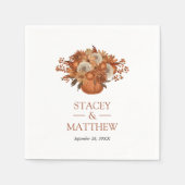 Moderne Boho Blume mit Pot Terracotta Wedding Serviette (Vorderseite)