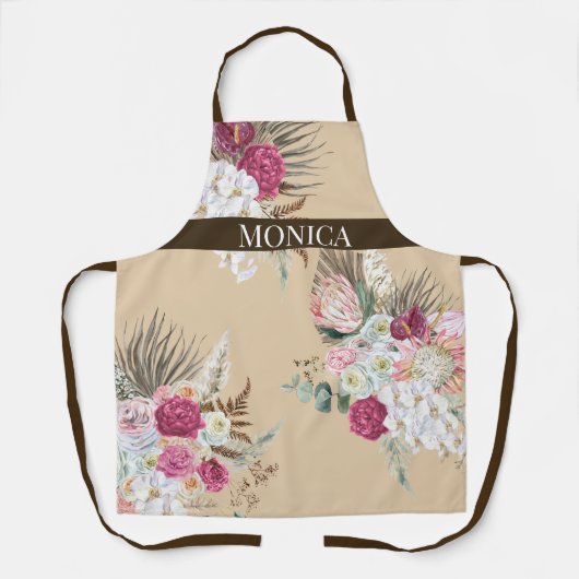 Moderne Boho-Blume Schürze (Vorderseite)