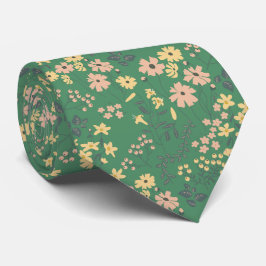 Moderne Boho-Blumen-Dunkel-Muster Krawatte
