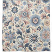 Moderne Boho-Blumen Duschvorhang (Vorderseite)